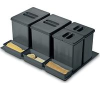 Contenitori Pattumiera da Cassetto per Raccolta Differenziata Inoxa 97DA/8022 a 2 Secchi da 17 Lt e 2 Secchi da 8 Lt con Coperchio per base mobile da cm. 80