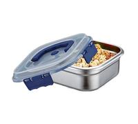 Contenitori per alimenti con coperchio, in acciaio , 1 contenitore ermetico per snack e insalate, in metallo a tenuta stagna con guarnizione in silicone, hardware, bacino per la preparazione dei