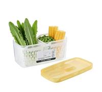 Contenitori per alimenti ermetici, set di stoccaggio di frutta a doppio strato, confezione da 3 contenitori con coperchi sicuri, organizer da cucina in plastica resistente, scatola di immagazzinaggio