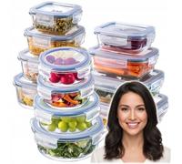 CONTENITORI PER ALIMENTI IN VETRO, SET DA 12 PEZZI, PORTAPRANZO, A TENUTA SENZA