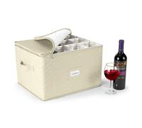 Contenitori per bicchieri Sorbus (trapuntati) Scatola porta bicchieri da vino con divisori e maniglia - Contenitori per la conservazione in Cina