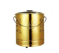 Contenitori per Bruciare Rifiuti, Bidone In Metallo con Maniglia E Gancio per Il Fuoco, Resistente Alle Alte Temperature, Inceneritore Da Giardino per Foglie, Rifiuti E Legno.(Gold,30cm)