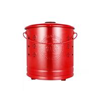 Contenitori per Bruciare Rifiuti, Bidone In Metallo con Maniglia E Gancio per Il Fuoco, Resistente Alle Alte Temperature, Inceneritore Da Giardino per Foglie, Rifiuti E Legno.(Red,30cm)