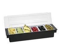 Contenitori per cocktail e ingredienti con 6 inserti da 473 ml, in plastica normale.