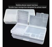 Contenitori per componenti trasparenti rettangolari in PP per scatola di immagazzinaggio di componenti elettronici multiuso a doppio strato