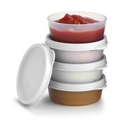 Contenitori per condimenti con coperchio, 4 pezzi, 65,2 g. Contenitori per condimenti per insalata con coperchio, contenitori per salse, a prova di perdite, riutilizzabili, in plastica, senza BPA, per