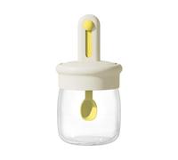 Contenitori per condimenti in , contenitori trasparenti per alimenti con coperchi e cucchiaio telescopico, 275 ml da cucina per barbecue, preparazione pasti, caffè, zucchero, pepe, organizzazione