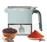 Contenitori per condimenti - Scatola per condimenti con coperchio e cucchiaio, contenitore ermetico portatile senza umidità per sale pepe in polvere tavolo da pranzo dispensa cucina ristorante