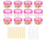 contenitori per cosmetici,vasetti cosmetici,barattolini plastica piccoli con tappo contenitori piccoli per creme,vuoti contenitori piccoli per creme (Rosa 5g-12 pezzi)