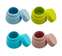 Contenitori per dimensioni di viaggio - 4pcs da 30 ml di barattoli di crema in silicone, contenitori per il trucco a prova di perdite approvati dalla TSA con sacchetto di stoccaggio trasparente per v