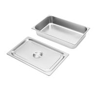 Contenitori per gastronorm, 4 pezzi, contenitori per alimenti con coperchio, 9 litri, in acciaio inox, contenitore per alimenti, torte, hotel, tavolo
