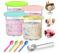 Contenitori per Gelato per Ninja Creami Deluxe, HOVCEH 4 Pezzi Contenitori per Gelato per Ninja NC501/NC500, 680 ML Accessori per Ninja Ice Creami Maker, Lavabili in Lavastoviglie (4 Colori)