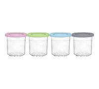 Contenitori per gelato pinta, contenitore per congelatore per gelato | Box 4x riutilizzabili per lavastoviglie rotondi,Contenitori per la preparazione dei pasti ermetici con coperchi per dessert fatti