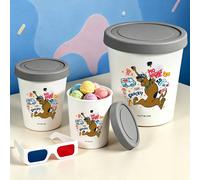 Contenitori per gelato Scooby Doo S/M/L 3 dimensioni con coperchi grigi, contenitori riutilizzabili per dessert da congelatore di varie dimensioni, vaschette alimentari con stampa cartoni animati cari