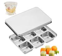 Contenitori per ghiaccio in metallo per congelatore - stampi per per whisky | Acciaio inossidabile riutilizzabile per cubetti di ghiaccio a fusione lenta per cucina casa alimenti per