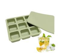 Contenitori per ghiaccio per congelatore, stampi per ghiaccio - cubetti di congelamento in silicone Vassoio per cubetti di ghiaccio a 9 griglie con coperchio, stampo per ghiaccio al whisky a prova di