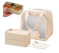 Contenitori per il pranzo giapponesi - Box 2 strati 720 ml per livello Guarnizione in silicone PP per uso alimentare | Organizzatore per la preparazione dei pasti adatto al microonde, set da tra