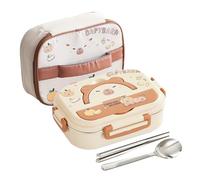 Contenitori per il pranzo in metallo - Scatola per il pranzo in acciaio inossidabile resistente con separatori | Contenitore per alimenti impermeabile a 3 sezioni per ufficio, viaggi, campeggio