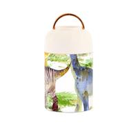 Contenitori per il pranzo isolati sottovuoto in acciaio inox con dinosauro ad acquerello con cucchiaio per bambini durante la notte avena 500 ml