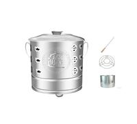 Contenitori per La Combustione Dei Rifiuti, Inceneritore Da Giardino con Coperchio E Gancio Antincendio, Gabbia In Metallo per Inceneritore per Foglie Di Rifiuti Di Legno(Silver,34cm)