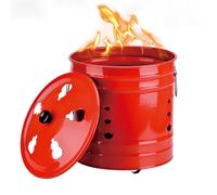 Contenitori per la combustione dei rifiuti, inceneritore in Acciaio Inossidabile, bidone per la combustione da Giardino con Coperchio e Gancio antincendio, barili per la Combustion