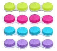 Contenitori per lenti a contatto in 4 colori, 8 pezzi, contenitore per lenti a contatto, contenitore per lenti a contatto, set di contenitori per lenti a contatto da viaggio, a prova di perdite, per