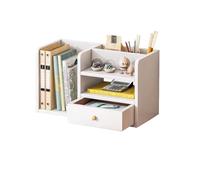 contenitori per libri Libreria con Scaffale in Pannello Sintetico, con Cassetti Piccola Libreria da Tavolo, Organizzatore di Stoccaggio da Scrivania Indipendente, Organizzatore Ordinato da Scrivania f