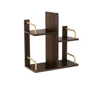 contenitori per libri Libreria da tavolo con bordo artificiale color noce nero, con organizer for riporre i tubi in ferro dorato, espositore for forniture for ufficio da studio scaffali per libri