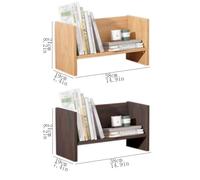 contenitori per libri Scaffale da tavolo inclinabile piccola libreria in legno, espositore for accessori di cancelleria, organizzatore di forniture for ufficio (2 colori) scaffali per libri(Walnut col