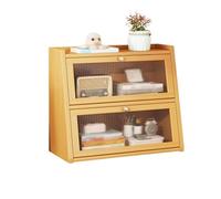 contenitori per libri Scaffale for libri trapezoidale da tavolo in bambù con anta dell'armadio in plastica, ripiano espositivo con pannello di densità, scaffale for studio domestico o ufficio scaffali