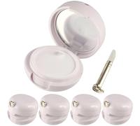 Contenitori per lucidalabbra da 5 pezzi, contenitori per balsamo per labbra in plastica da 20 g vuoti con pennello in silicone e guarnizione, balsamo portatile con specchio per riporre la maschera.