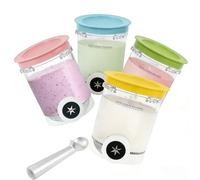 Contenitori per Ninja Creami Swirl Pinte e coperchi, contenitore per ghiaccio compatibile NC700 701 NC701Q CN701CO Ninja Creami Swirl Pinte, BPA Free e lavabile (4 pezzi +A con cucchiaio)