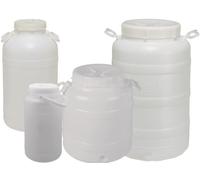 FUSTO CONTENITORE PLASTICA ALIMENTARE 30 LT. BOCCA LARGA CON RUBINETTO DA 3/4"