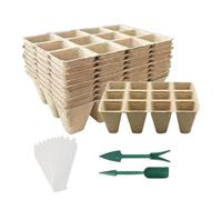Contenitori per Piante da Vivaio, Kit Di 12 Vasetti Per Semina A Griglie, Con Utensili Ed Etichette, Vasi In Cartone Adatti Alle Radici, Per La Cura, Coltivazione E Propagazione Di Fiori E Alberi In G