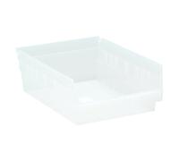 Contenitori per ripiani economici Quantum Storage Systems QSB107CL da 4"""" 11-5/8"""" x 8-3/8"""" x 4"""" trasparenti (confezione da 20)