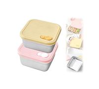 Contenitori per sandwich, in acciaio inox, con coperchio ermetico, impilabili, per la preparazione dei pasti, a prova di perdite, contenitore per pane per congelatore, forno, lavabile in lavastoviglie