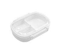 Contenitori per snack a 3 scomparti, 7 x 5,2 x 1,9 pollici, piccoli contenitori riutilizzabili e rimovibili per snack con coperchi ermetici trasparenti, contenitori per (White2, 18x13.5x4.8cm)