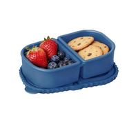 Contenitori Per Snack In Silicone - Scatola Con Doppio Scomparto Riutilizzabile | Piccoli Contenitori Per Alimenti Con Coperchio Ermetico | Porta Snack Silicone Per Bambini, Ufficio, Viaggio, Scuola