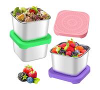 Contenitori per Snack nel Acciaio Inossidabile da 3 Pezzi da 6 Oz, Contenit9847