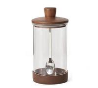 Contenitori per spezie in vetro a prova di umidità con cucchiai dosatori Contenitore da cucina ermetico per sale pepe condimenti ed erbe aromatiche,A