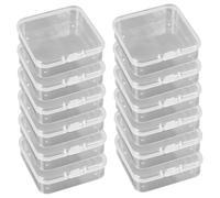 Contenitori piccoli da 12 pezzi con coperchio, contenitori per perline trasparenti, organizer a vite 3x3x1 pollici, cassetti in plastica per oggetti, tappi per le orecchie, pillole, piccole perlin