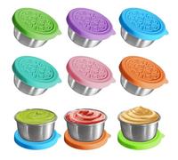 Contenitori Piccoli per Alimenti,6pc Mini Contenitori per Salse,Contenitori con Coperchio per Alimenti,Contenitore Ermetici per Alimenti Piccoli,Contenitori per Alimenti Acciaio Inox Riutilizzabile