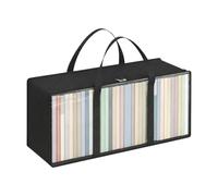 Contenitori Porta DVD Impermeabile Con Cerniera Manico In PVC | Organizer per Film DVD e Confezioni per Libri Vestiti Soggiorno Camera Armadio Ufficio Casa