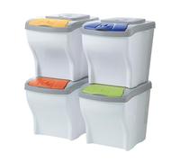 Contenitori Raccolta Differenziata Impilabili 4pz Cestini Secchi Spazzatura 20L