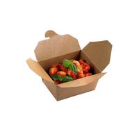 Contenitori rettangolari da asporto - 13 x 9 x 6,4 cm - carta kraft/PE - avana -