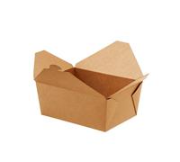 Leone - H0712 - Contenitori rettangolari da asporto - 21 x 16 x 9 cm - carta kraft-PE - avana - Leone - conf. 40 pezzi - 96599 - Conf. da 1 Pz. - H0712