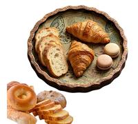 Contenitori rotondi - piattaforma di visualizzazione minimalista, elegante server da cucina, base in legno fatta a mano, superficie da cucina rustica | Piano da tavolo multifunzione, piatto per