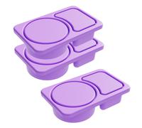 Contenitori snack in silicone set 3 con due scomparti per conservazione pranzo