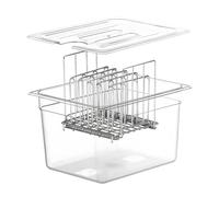 Contenitori Sottovuoto,Sous Vide Contenitore - 11L con coperchio e rack per Sous Vide Stick Garer Diverse marche, contenitore trasparente multifunzionale (senza BPA)