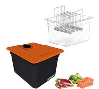 Contenitori Sottovuoto, Sous Vide Contenitore con Coperchio, Copertura Isolante e Rack per Sous Vide Stick Garer Diverse Marche, Contenitore Trasparente Multifunzionale (senza BPA)